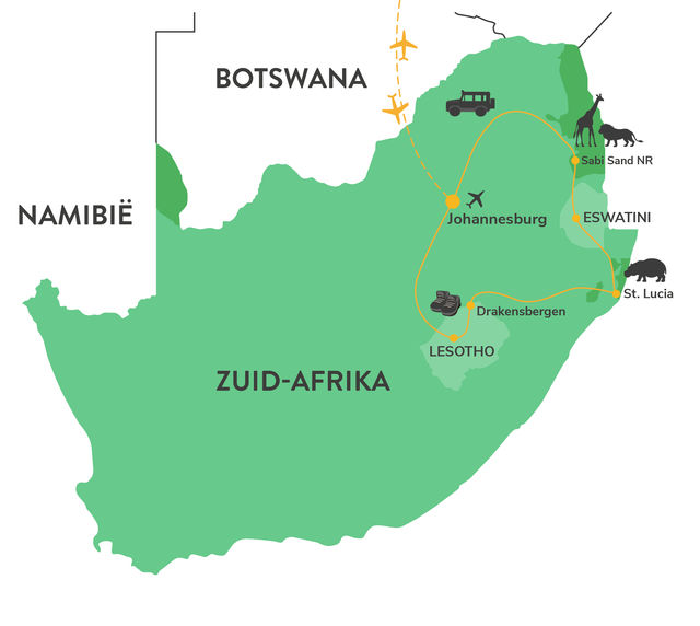 Drie weken Zuid-Afrika: 20-daagse reis Zuid Afrika, Lesotho en Eswatani