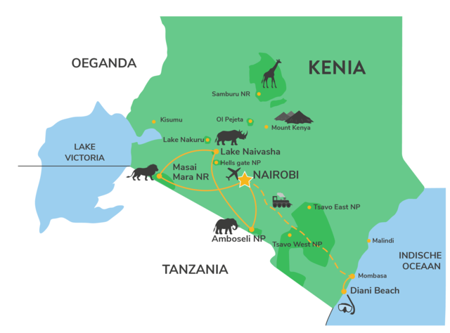 Kenia safari en strand | 14-daagse reis | Twee weken Kenia | Matoke Tours