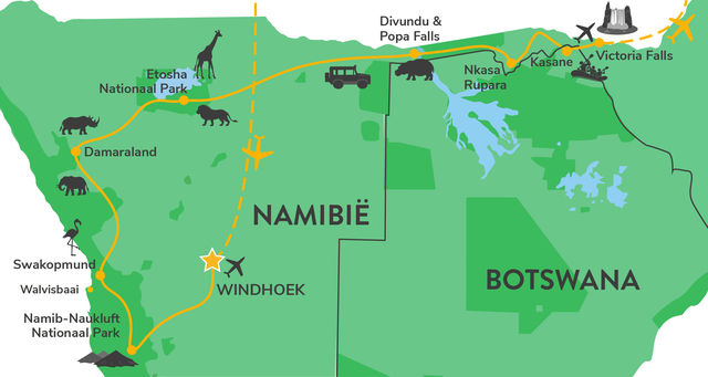 Selfdrive Namibië Botswana - 4x4 autorondreis door Namibie en Botswana