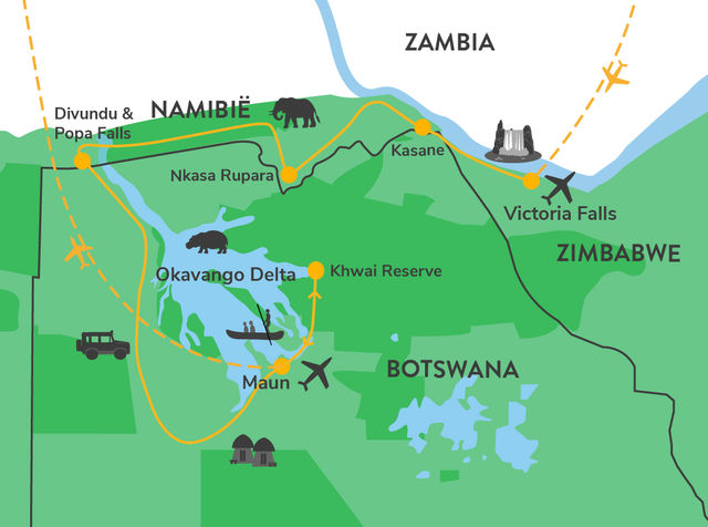 Self-drive reis Namibie Botswana en Victoria Falls | Matoke Tours